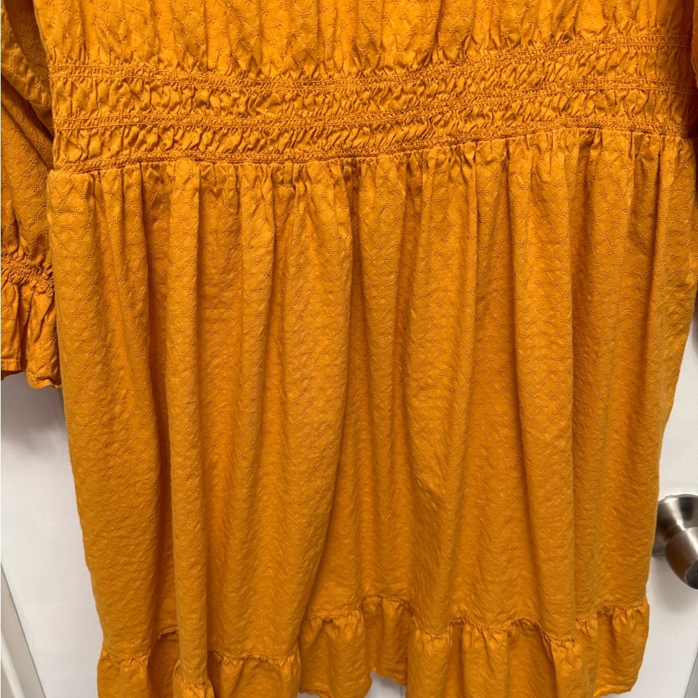 Universal Thread Saffron Yellow Textured Eyelet F… - image 2